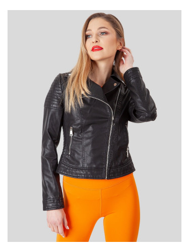 PERSO Woman's Women's short Ramones jacket made of eco-leather
