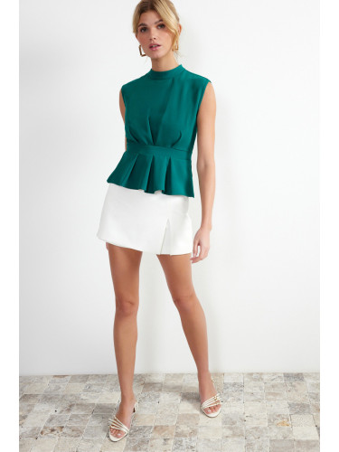 Trendyol Green Crew Neck Sleeveless Woven Blouse