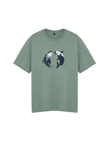 Trendyol Mint Men's Relaxed Fit More Sustainable Animal Print 100% Organic Cotton T-shirt