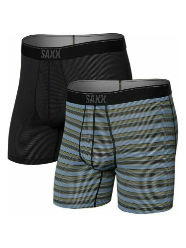 SAXX Quest 2-Pack Boxer Brief Sunrise Stripe/Black II XS Фитнес бельо