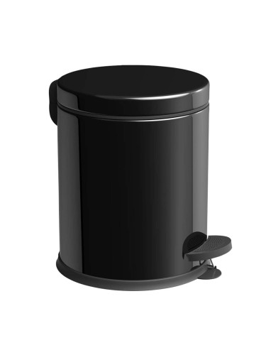 Кош за боклук Vinoks 409400B, 3 литра, Неръждаема стомана, Педал, Черен