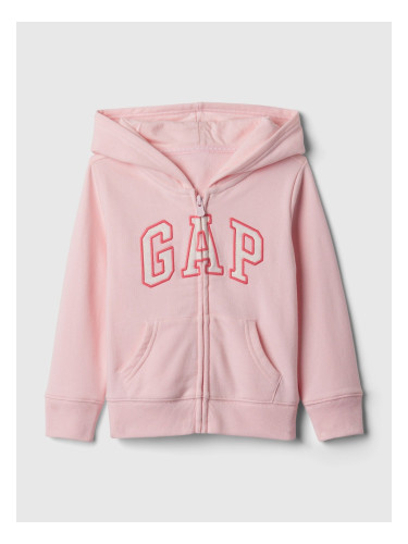 Pink girls' sweatshirt french terry logo GAP logo