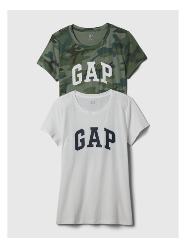 Green women's T-shirts with GAP logo, 2pcs