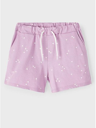 Light purple girly patterned shorts name it Henny - Girls