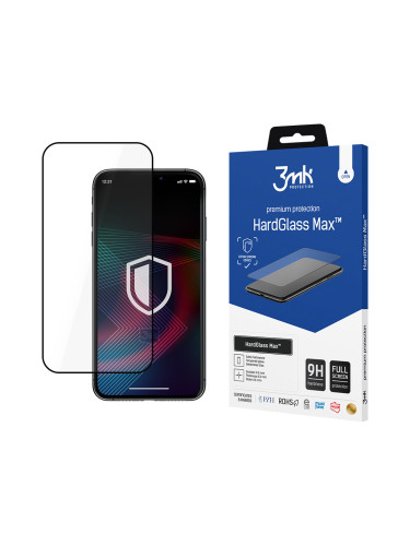 Стъклен протектор 3mk HardGlass Max™ с цяло лепило, За iPhone 14 Pro Max (6.7), Черен