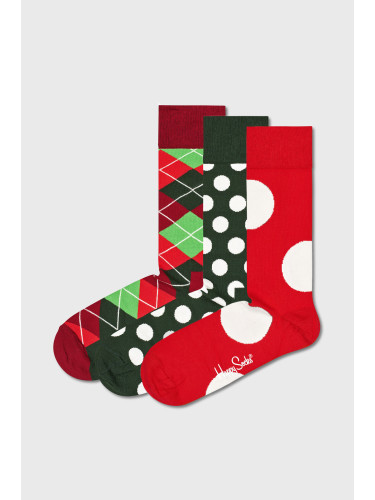 3 PACK къси чорапи Happy Socks Holiday Classics