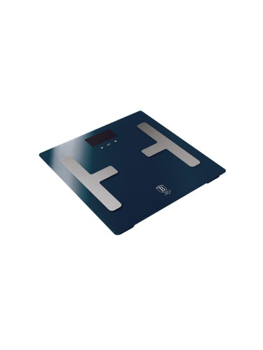 BerlingerHaus - Кантар с LCD дисплей 2xAAA син/матов хром