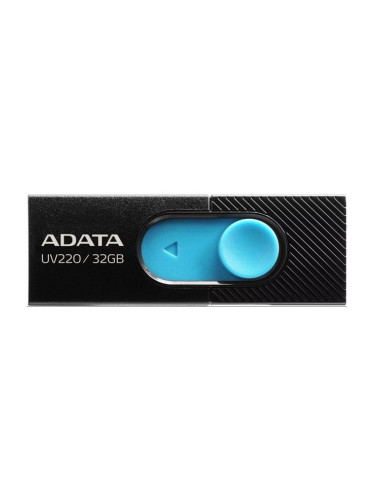 Памет 32GB USB Flash Drive, A-Data UV220, USB 2.0, черна/синя