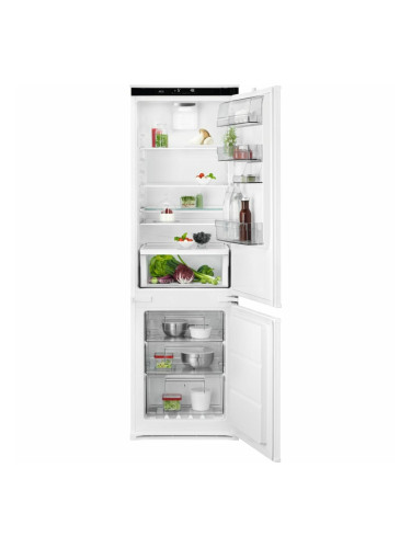 Хладилник с фризер AEG SCE818E8TS, клас E, 256 л. общ обем, 216kWh/годишно, за вграждане, No Frost, бял