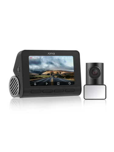 Видеорегистратор 70mai A800S, комплект задна камера, камери за автомобил, 4K, 3"(7.62 cm), MicroSD до 128GB, Wi-Fi, G-Sensor, черен