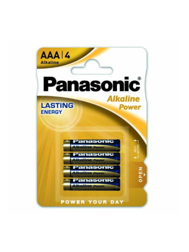 Батерии алкални Panasonic Alkaline Power, AAA, LR03, 1.5V, 4бр.