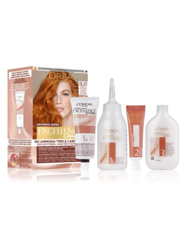 L’Oréal Paris Excellence Universal Nudes перманентната боя за коса цвят 8UR Universal Copper Light 1 бр.