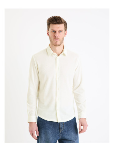 White men's shirt Celio Gawaffle regular fit