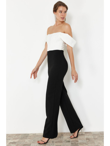 Trendyol Black-White Underwire Woven Jumpsuit