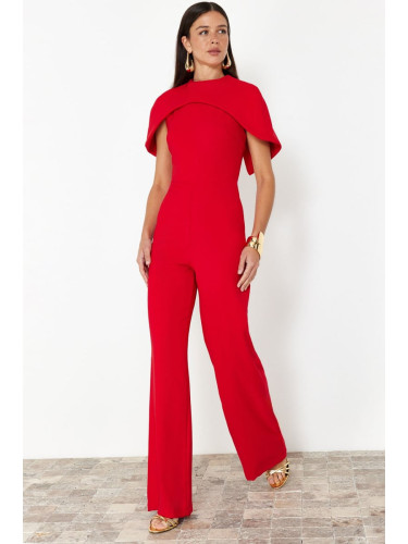 Trendyol Woven Stylish Jumpsuit with Red Cape Detail