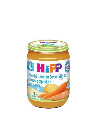 HIPP Сьомга с ранни моркови и картофи 4+ мес. 190 г