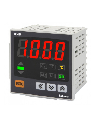 Термоконтролер TC4M-24R,  100~240VAC,  0.1~999.9°C,  Cu50, Pt100, J, K, L,  релеен+2 алармени