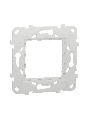 Монтажна рамка, едно гнездо, пластмаса, цвят бял, New Unica, Schneider Electric, NU7002P