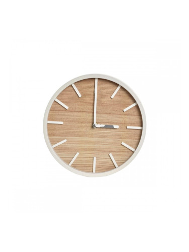 Стенен часовник DKD Home Decor Естествен MDF Бял (23,5 x 4 x 23,5 cm)