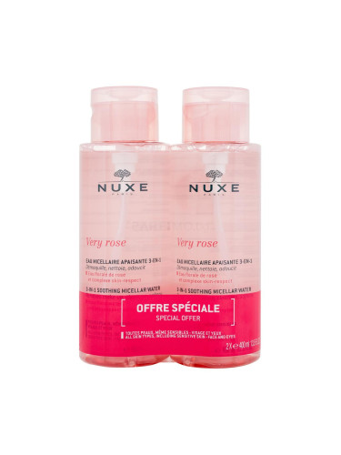 NUXE Very Rose 3-In-1 Soothing Мицеларна вода за жени 2x400 ml