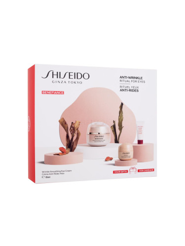 Shiseido Benefiance Wrinkle Smoothing Подаръчен комплект околоочен крем BENEFIANCE Wrinkle Smoothing Eye Cream 15 ml + серум за лице ULTIMUNE Power Infusing Concentrate 5 ml + крем за лице BENEFIANCE Wrinkle Smoothing Cream 15 ml