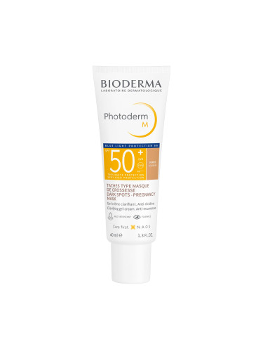 Bioderma Photoderm M Тониран слънцезащитен гел-крем против пигментни петна и мелазма SPF50+ 40 ml - златист нюанс