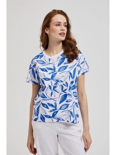 Women's T-shirt MOODO with print - light blue