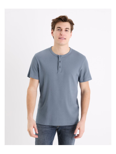 Grey men's t-shirt henley Celio Genrib