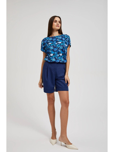 Women's blouse MOODO with floral pattern - dark blue