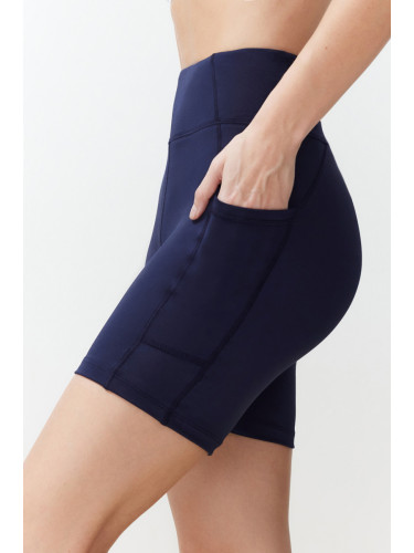 Trendyol Navy Blue Double Pocket Detailed Knitted Sports Shorts/Short Leggings
