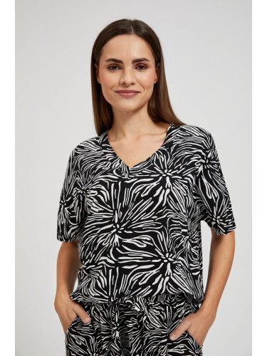 Women's patterned shirt MOODO - black