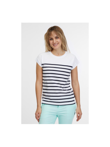 Women's white striped T-shirt SAM 73 Mercedes