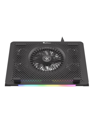 Охлаждаща поставка за лаптоп Genesis Oxid 450, за лаптоп до 15.6" (39.62 cm), 5 вентилатора, вграден USB хъб, 1100 - 2400 RPM, RGB подсветка, черна