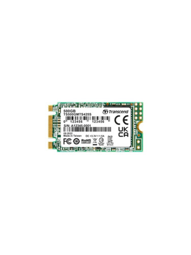 Памет SSD 250GB, Transcend TS250GMTS425S, SATA 6Gb/s, M.2 (2242), скорост на четене 500 MB/s, скорост на запис 330 MB/s