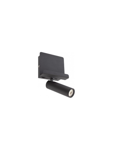 Redo 01-3084 - LED Стенен спот PANEL LED/3,5W/230V USB черен