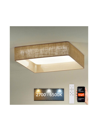 Brilagi-LED Димируема лампа VELVET SQUARE LED/36W/230V Wi-Fi Tuya  + д.у. кафяв