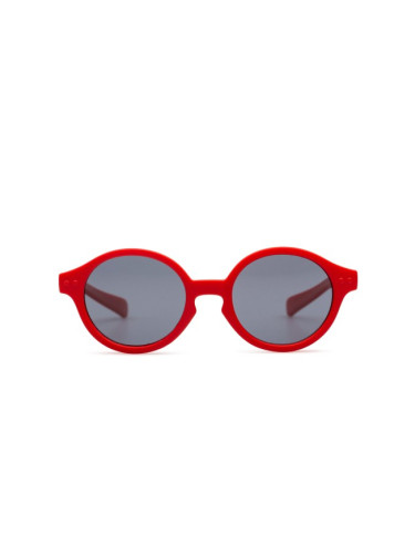 Izipizi Sun Baby Red (за възраст 0-9 месеца) - кръгла слънчеви очила, детски, червени