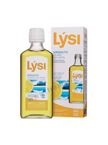 ЛИЗИ МАСЛО ОТ ЧЕРЕН ДРОБ НА ТРЕСКА С ВКУС НА ЛИМОН 240 мл