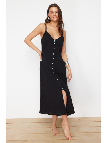 Trendyol Black Midi Woven Beach Dress