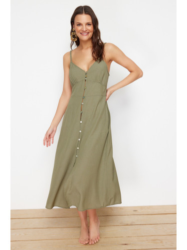 Trendyol Green Midi Woven Beach Dress