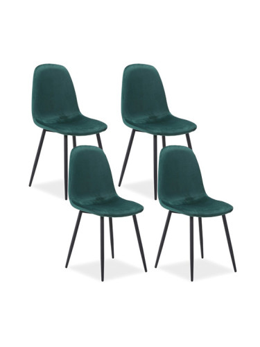 Комплект 4x кадифен стол- зелен