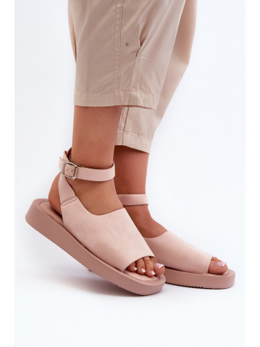 Boto Удобни дамски сандали на платформа Розови Рубини