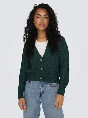 Dark green women's cardigan ONLY Carol - Women