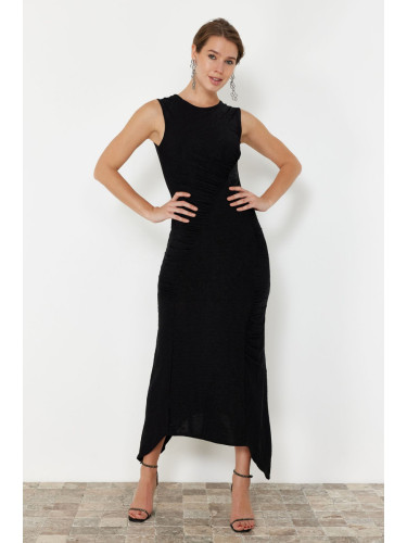Trendyol Black Fitted Woven Evening Dress