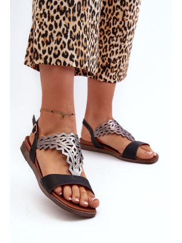 Sergio Leone Women's Flat Sandals Black