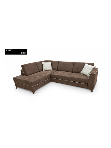 Ъглов диван Rino BM, с ракла, разтегателен