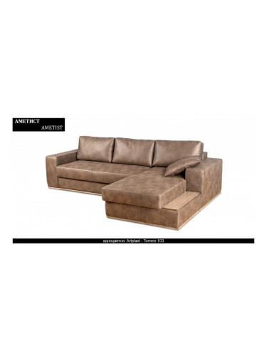Ъглов диван Ametist, с ракла BM, разтегателен