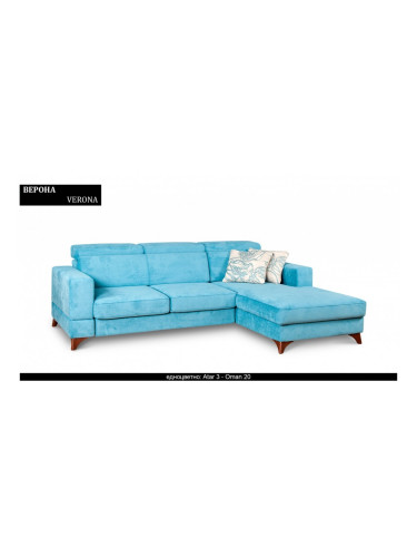 Ъглов диван Verona BM, с ракла, разтегателен