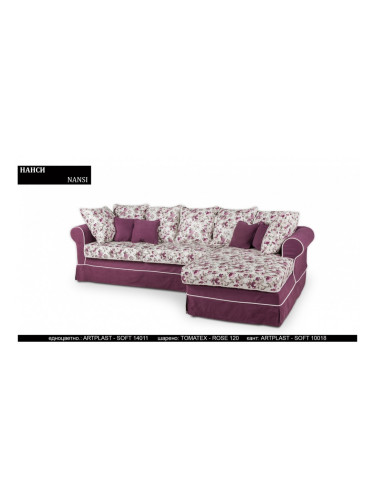 Ъглов диван Nansi, с ракла, разтегателен