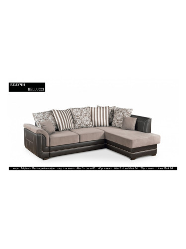 Ъглов диван Bellucci BM, с ракла, разтегателен